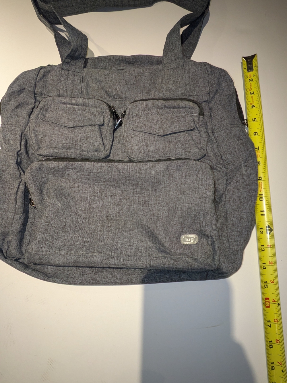 lug Puddle Jumper Convertible Gray and Black Travel Bag with Black Trim